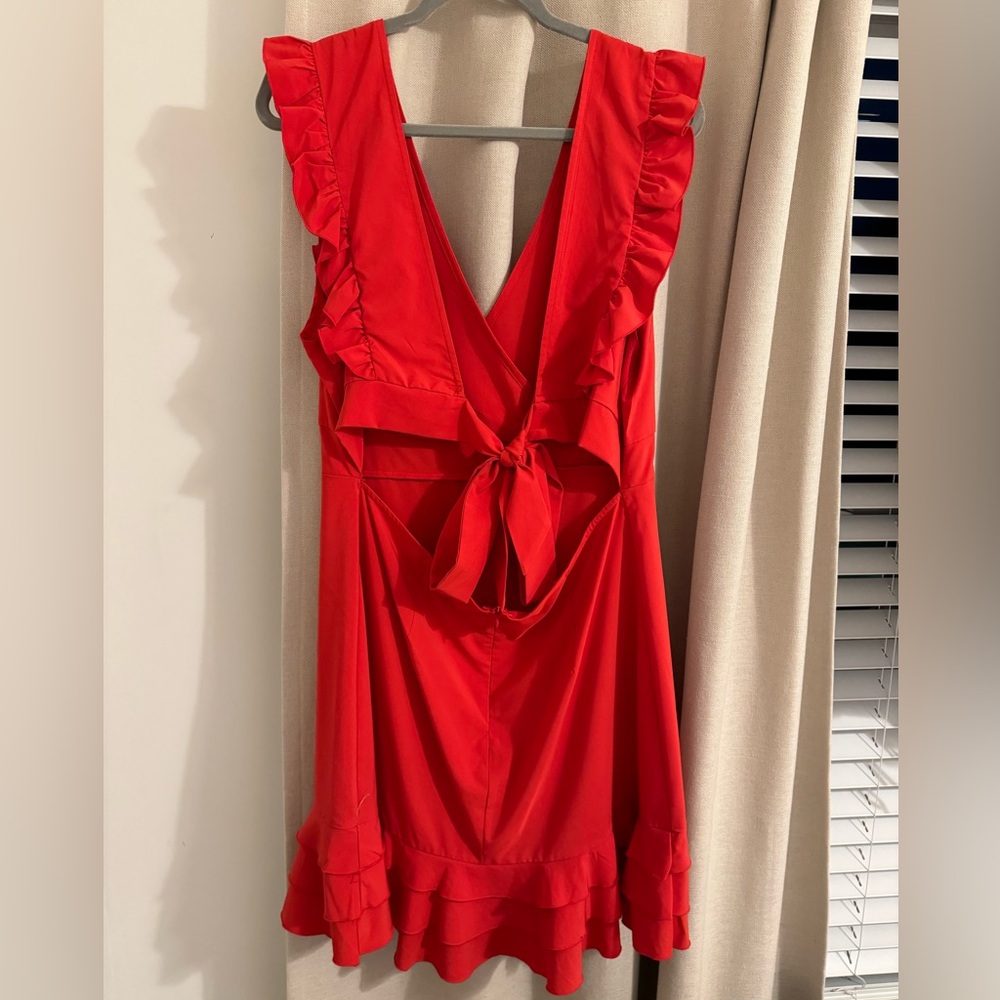 Red Ruffle Dress - Picture 2 of 2